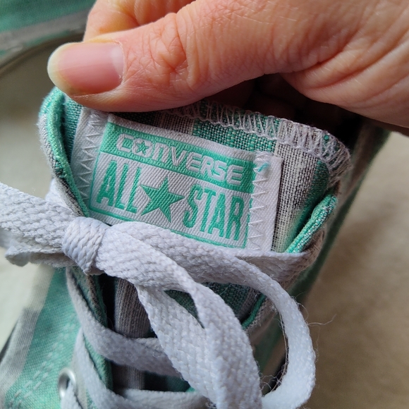 Size 10 Women's Unique Design Converse Sneaker Shoe All Star Striped Pol… - Picture 2 of 12
